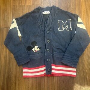 GAP Navy Blue Kids Cardigan with Mickey Design